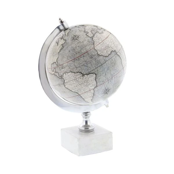 Grayson Lane 11-in x 7-in Contemporary Globe - White Ceramic and Metal 1 Grayson Lane 11-in x 7-in Contemporary Globe - White Ceramic and Metal