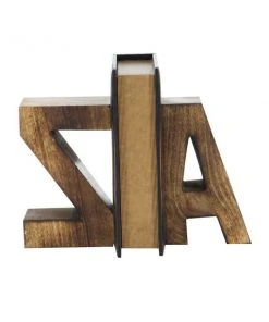 Grayson Lane Set of 2 8-in x 5-in Dark Brown Contemporary A Z Bookends - Mango Wood -GRAYSON LANE shop 330861423 AlternateImage4 l