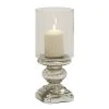 Grayson Lane 14-in x 6-in Traditional Candle Holder - Silver Glass