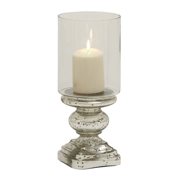 330861433_MainImage_001_l.jpg Grayson Lane 14-in x 6-in Traditional Candle Holder - Silver Glass -GRAYSON LANE shop 330861433 MainImage 001 l