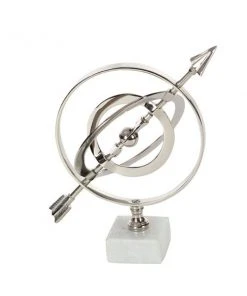 Grayson Lane 13-in x 7-in Glam Globe - Silver Aluminum