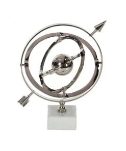 Grayson Lane 15-in x 10-in Glam Globe - Silver Aluminum