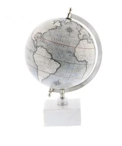 Grayson Lane 13-in x 9-in Contemporary Globe - White Ceramic and Metal