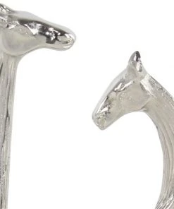 Grayson Lane Set of 2 15-in, 16-in Silver Modern Giraffe Sculpture - Aluminum -GRAYSON LANE shop 330861447 AlternateImage2 l