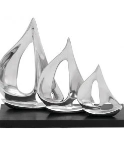 Grayson Lane 9-in x 11-in Sail Boat Coastal Sculpture - Silver Aluminum