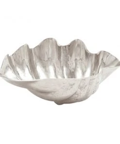 Grayson Lane 7-in x 17-in Coastal Decorative Bowl - Silver Aluminum
