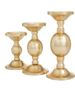 Grayson Lane Set of 3 10-in x 4-in Transitional Candle Holders -Gold Aluminium -GRAYSON LANE shop 330861457 AlternateImage5 l