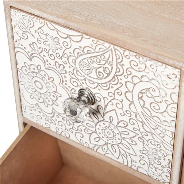 Grayson Lane 15-in x 11-in Eclectic Jewelry Box - Light Brown Wood 3 Grayson Lane 15-in x 11-in Eclectic Jewelry Box - Light Brown Wood - Image 3