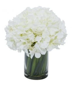 Grayson Lane 10-in x 11-in Natural Artificial Foliage - White Plastic and Glass