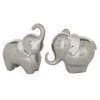 Grayson Lane Set of 2 6-in, 7-in Silver Contemporary Elephant Sculpture - Porcelain