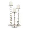 Grayson Lane Set of 3 19-in, 16-in, 13-in Candle Holder - Silver Aluminum