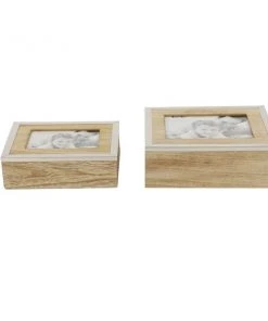 Grayson Lane Set of 2 9-in, 8-in Light Brown Natural Jewelry Box - Wood -GRAYSON LANE shop 330861495 AlternateImage4 l