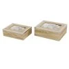 Grayson Lane Set of 2 9-in, 8-in Light Brown Natural Jewelry Box - Wood