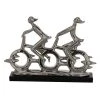 Grayson Lane 13-in x 18-in Sculpture - Silver Porcelain Cyclists