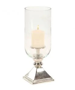 Grayson Lane 17-in x 6-in Traditional Candle Holder - Silver Aluminum