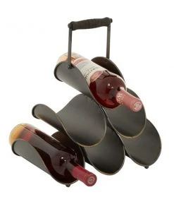 Grayson Lane 13 In. x 15 In. Industrial Wine Holder Rack - Black Metal