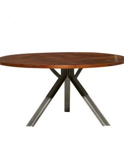 Grayson Lane 17-in x 36-in Industrial Coffee Table - Brown Albizia Wood and Metal