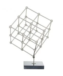Grayson Lane 12-in x 9-in Modern Sculpture - Silver Marble