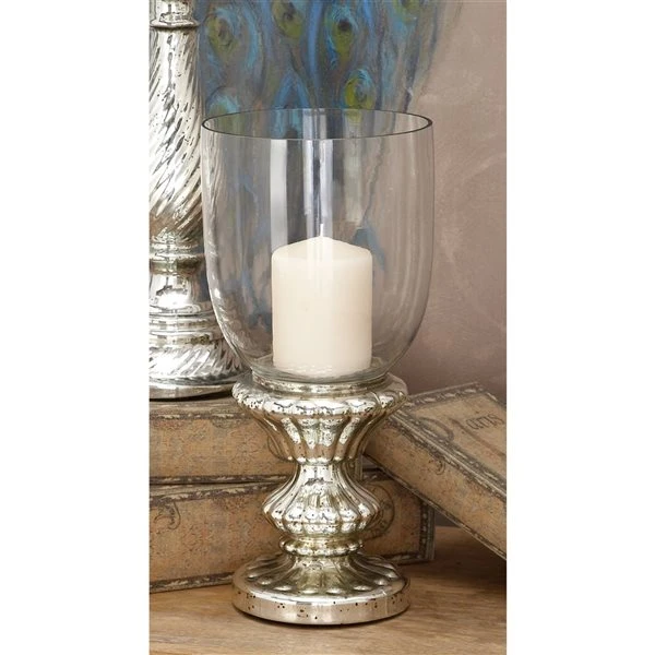 330861512_AlternateImage1_l.jpg Grayson Lane 14-in x 7-in Traditional Candle Holder - Silver Glass -GRAYSON LANE shop 330861512 AlternateImage1 l