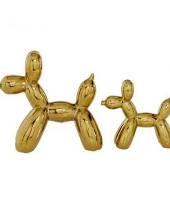 Grayson Lane Set of 2 7-in, 9-in Gold Contemporary Dog Sculpture - Porcelain -GRAYSON LANE shop 330861517 AlternateImage4 l