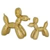 Grayson Lane Set of 2 7-in, 9-in Gold Contemporary Dog Sculpture - Porcelain
