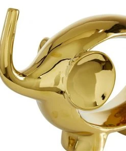 Grayson Lane Set of 2 7-in, 9-in Gold Contemporary Elephant Sculpture - Porcelain -GRAYSON LANE shop 330861519 AlternateImage2 l
