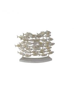 Grayson Lane 18-in x 24-in Coastal Sculpture - Beige Metal Fish