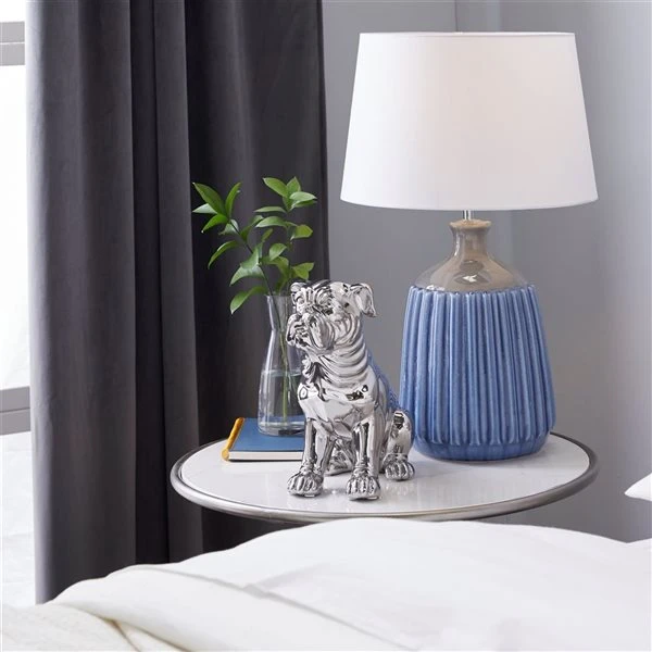 Grayson Lane 11-in x 11-in Glam Sculpture - Silver Ceramic Dog 2 Grayson Lane 11-in x 11-in Glam Sculpture - Silver Ceramic Dog - Image 2