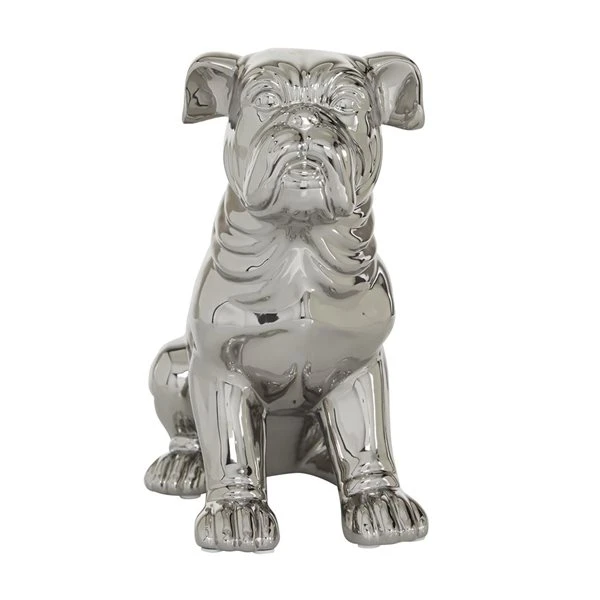 Grayson Lane 11-in x 11-in Glam Sculpture - Silver Ceramic Dog 4 Grayson Lane 11-in x 11-in Glam Sculpture - Silver Ceramic Dog - Image 4
