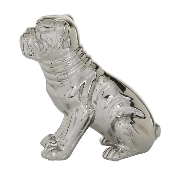 Grayson Lane 11-in x 11-in Glam Sculpture - Silver Ceramic Dog 5 Grayson Lane 11-in x 11-in Glam Sculpture - Silver Ceramic Dog - Image 5