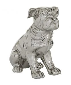 Grayson Lane 11-in x 11-in Glam Sculpture - Silver Ceramic Dog