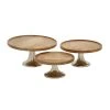 Grayson Lane Set of 3 10-in, 12-in, 14-in Brown Natural Cake Stand - Mango Wood