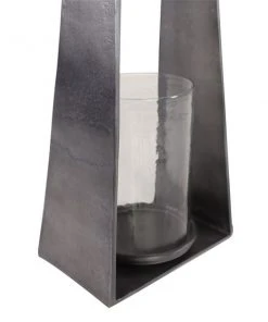 Grayson Lane 24-in x 9-in Modern Candle Holder Lantern - Grey Aluminum -GRAYSON LANE shop 330861556 AlternateImage3 l