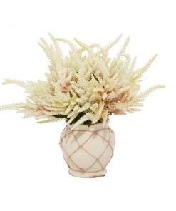 Grayson Lane 28-in x 20-in Natural Artificial Foliage - White Plastic and Ceramic