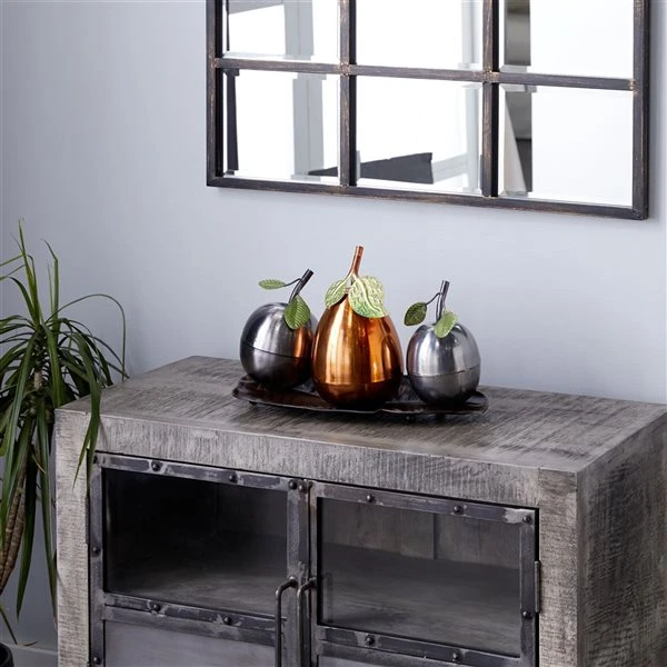 Grayson Lane 11-in x 22-in Traditional Decorative Fruit with Tray - Multi Iron 2 Grayson Lane 11-in x 22-in Traditional Decorative Fruit with Tray - Multi Iron - Image 2