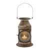 Grayson Lane 19-in x 8-in Rustic Candle Holder Lantern - Grey Iron