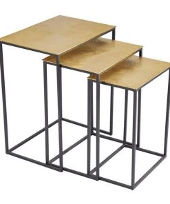 Grayson Lane Set of 3 24-in, 22-in, 20-in Glam Accent Table - Black Aluminum