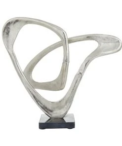 Grayson Lane 13-in x 14-in Modern Sculpture - Silver Aluminum
