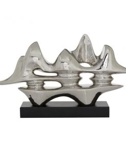 Grayson Lane 14-in x 25-in Sculpture - Silver Porcelain Abstract