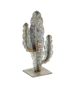 Grayson Lane 12-in x 7-in Eclectic Sculpture - Grey Metal Cactus