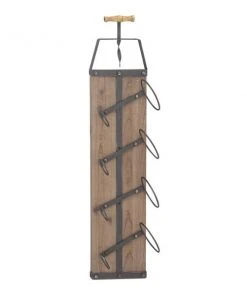 Grayson Lane 32 In. x 8 In. Industrial Wine Holder Rack - Brown Wood -GRAYSON LANE shop 330861593 AlternateImage4 l