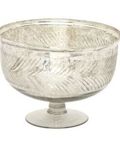 Grayson Lane 8-in x 11-in Glam Decorative Bowl - Silver Glass -