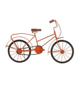 Grayson Lane 12-in x 18-in Vintage Bicycle Sculpture - Orange Metal