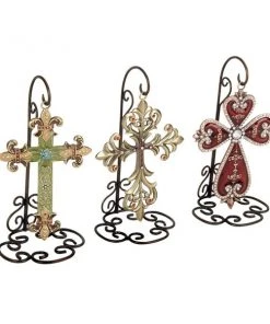 Grayson Lane Set of 3 7-in x 5-in Traditional Crosses - Multi Coloured Metal