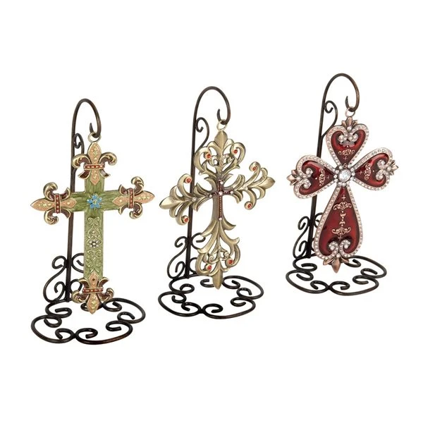Grayson Lane Set of 3 7-in x 5-in Traditional Crosses - Multi Coloured Metal 1 Grayson Lane Set of 3 7-in x 5-in Traditional Crosses - Multi Coloured Metal