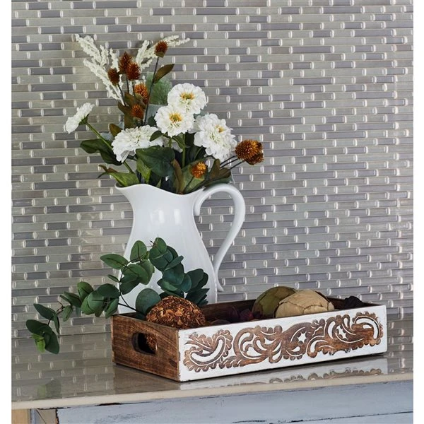 Grayson Lane Set of 2 18-in, 15-in Traditional Tray - Brown Mango Wood 2 Grayson Lane Set of 2 18-in, 15-in Traditional Tray - Brown Mango Wood - Image 2