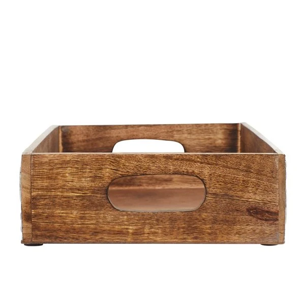 Grayson Lane Set of 2 18-in, 15-in Traditional Tray - Brown Mango Wood 4 Grayson Lane Set of 2 18-in, 15-in Traditional Tray - Brown Mango Wood - Image 4