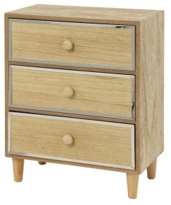 Grayson Lane 13-in x 10-in Natural Jewelry Box - Light Brown Wood