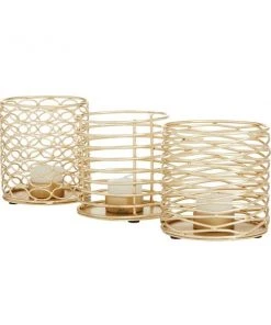 Grayson Lane Set of 3 4-in x 4-in Glam Candle Holders -Gold Iron -GRAYSON LANE shop 330861637 AlternateImage5 l