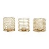 Grayson Lane Set of 3 4-in x 4-in Glam Candle Holders -Gold Iron
